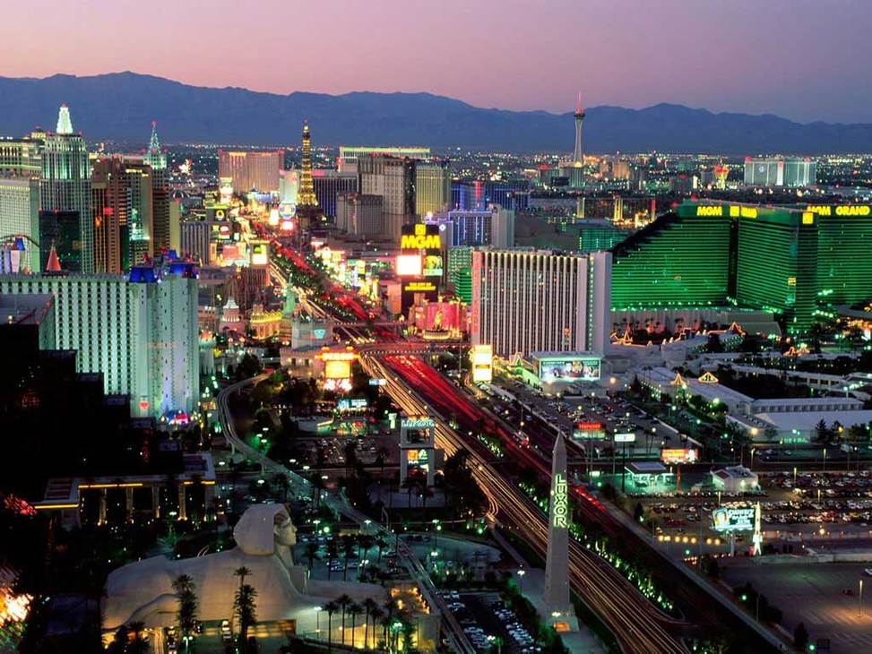 Las vegas strip aerial sunset3