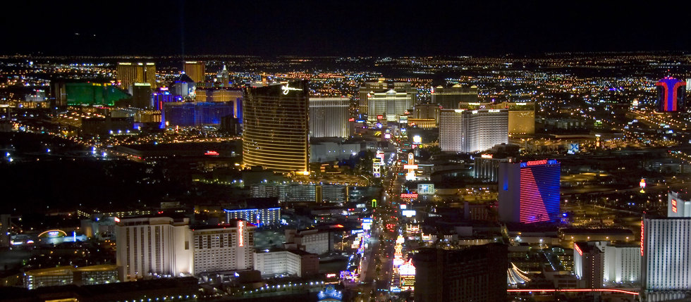 Las vegas strip aerial night