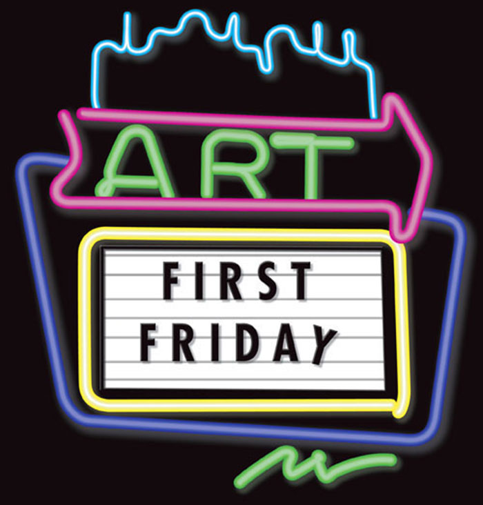 Neon sign of First Friday Art