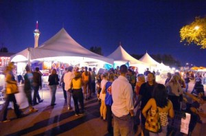 First Fridays People gathered in the arts district